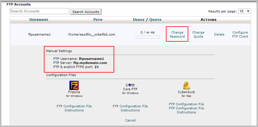 How to use FTP to upload files to WordPress - Tutorials Configure FTP Client from cPanel