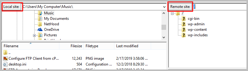 How to use FTP to upload files to WordPress - Tutorials FTP Local Site vs Remote Site