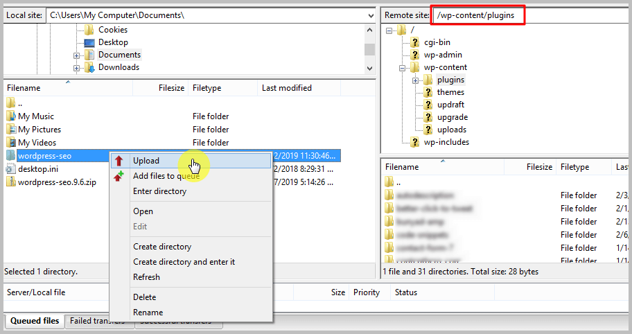 How to use FTP to upload files to WordPress - Tutorials FTP Uploading Plugin Files to WordPress