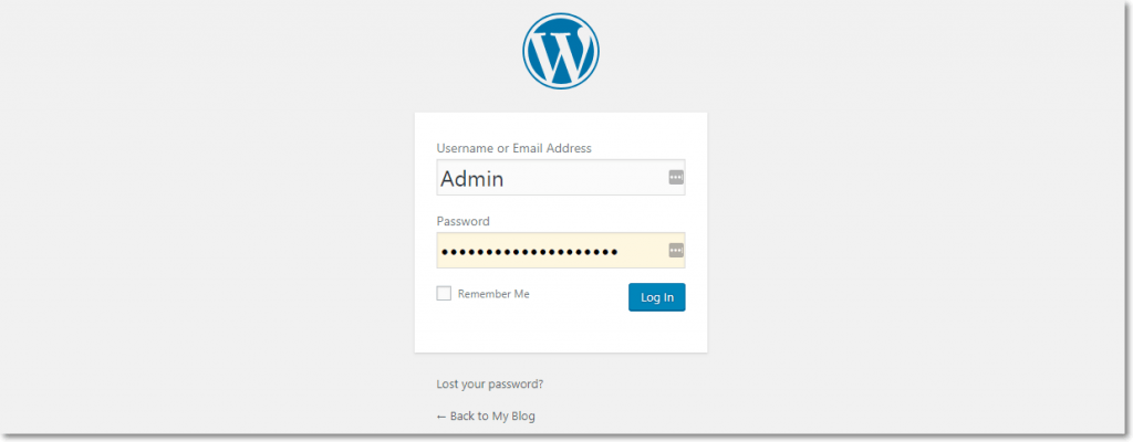 WordPress Installation Admin Login