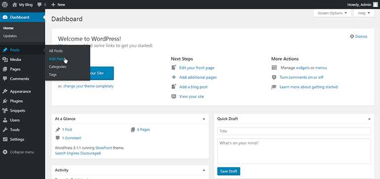 WordPress Post Add New