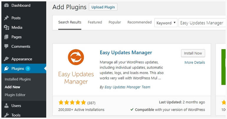Easy Updates Manager To Update WordPress using Plugin