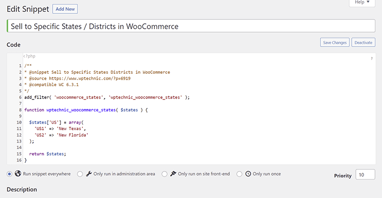 Sell to Specific States Districts in WooCommerce
