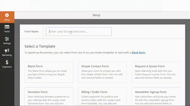 WPForms Pre Built Templates