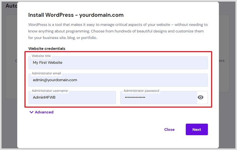 How to Install WordPress or WooCommerce using Hostinger Auto Installer