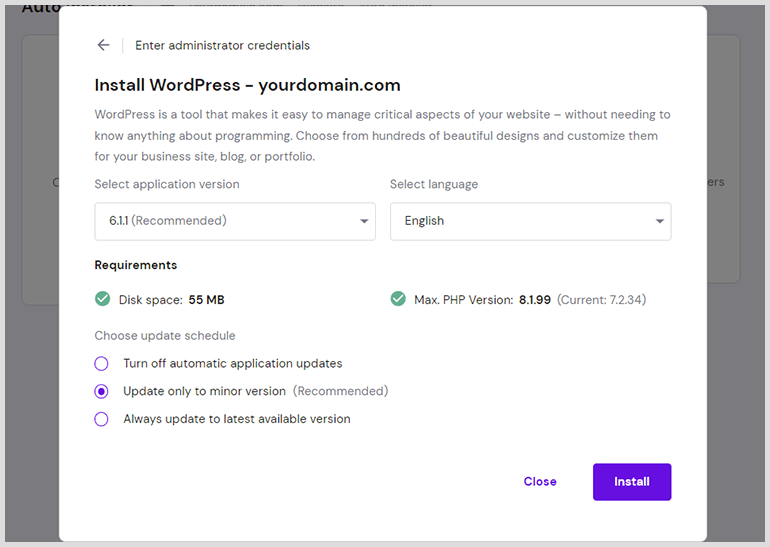 How to Install WordPress or WooCommerce using Hostinger Auto Installer