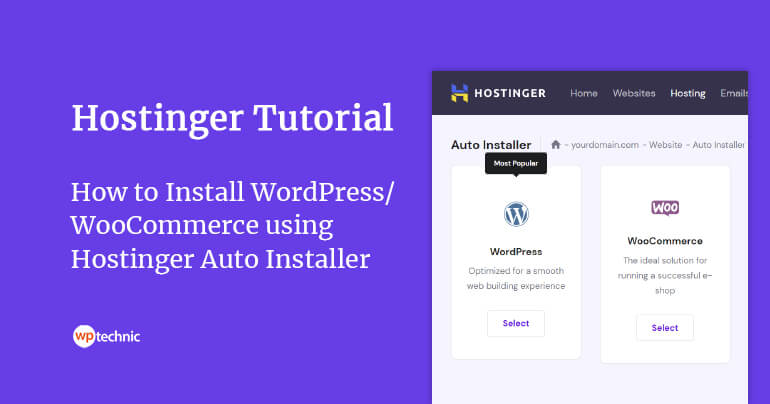 How to Install WordPress using Hostinger Auto Installer