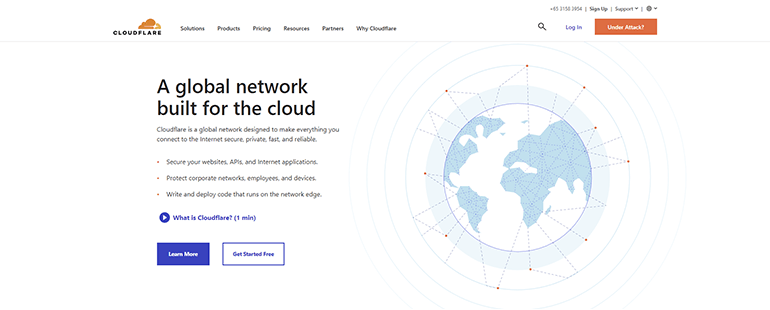 cloudflare homepage