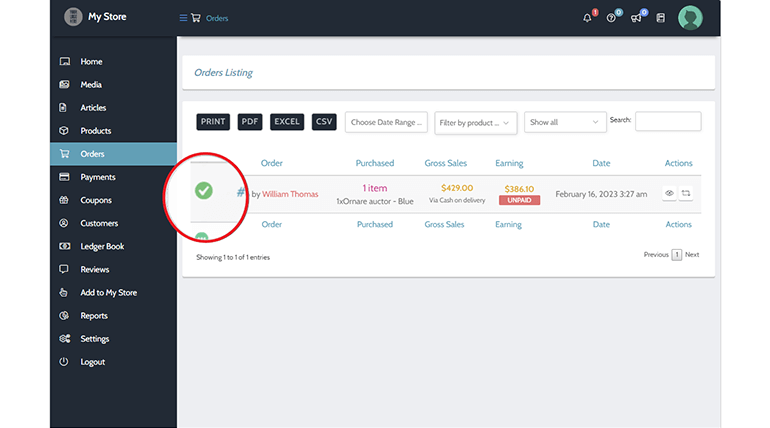 show order status label on wcfm order page ss1