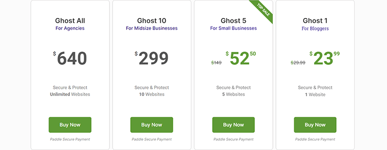 hide my wp ghost review pricing