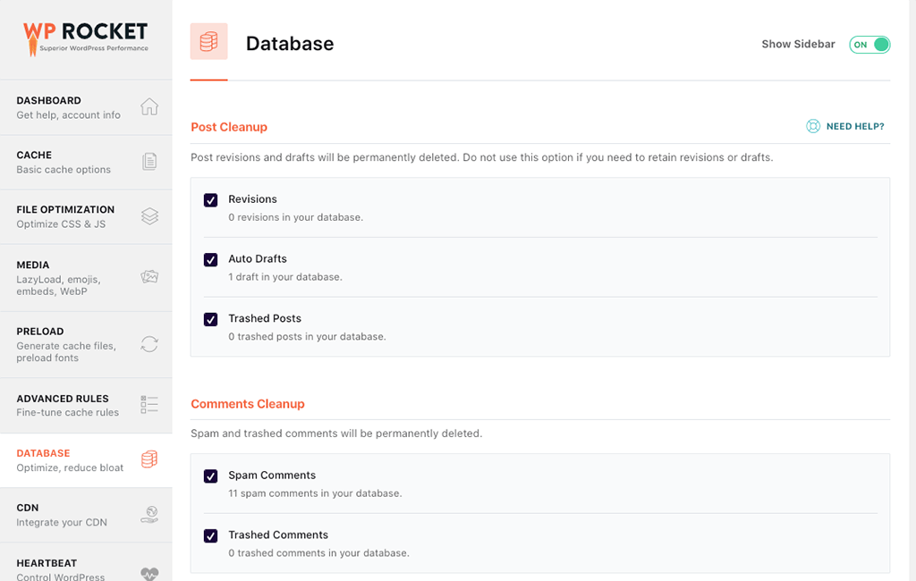 WP-Rocket-Database